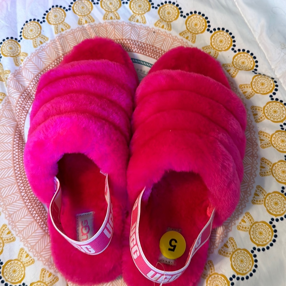 Pink Ugg slipper slides